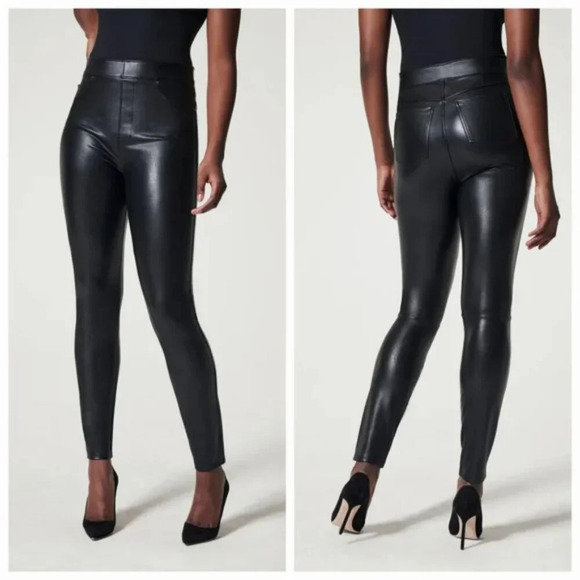 SPANX Pants - SPANX Women's Leather Like Ankle Skinny Pants in Black. Sz: XS